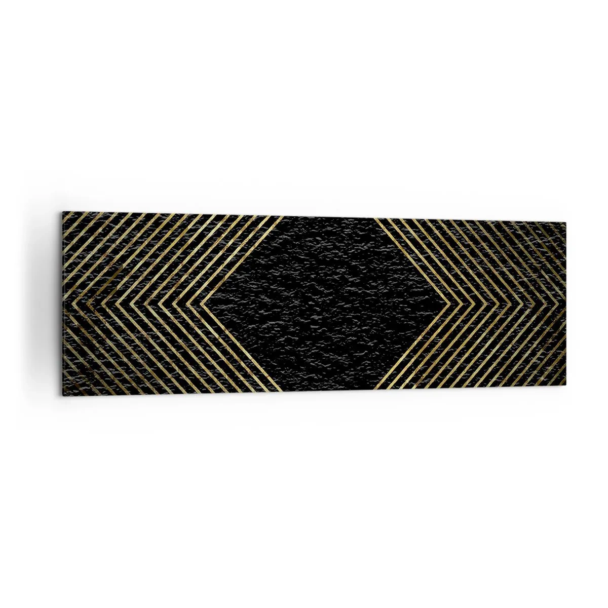 Lærredstryk - Billede på lærred - Geometri i glamour-stil - 160x50 cm