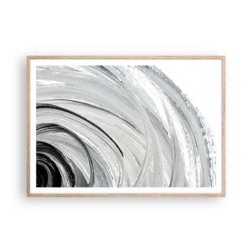 Plakat i ramme af lyst egetræ - Orbital komposition - 100x70 cm