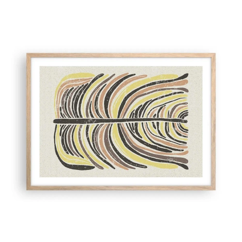 Plakat i ramme af lyst egetræ - Levende abstraktion - 70x50 cm