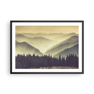 Plakat i sort ramme - Bag de syv bjerge... - 70x50 cm