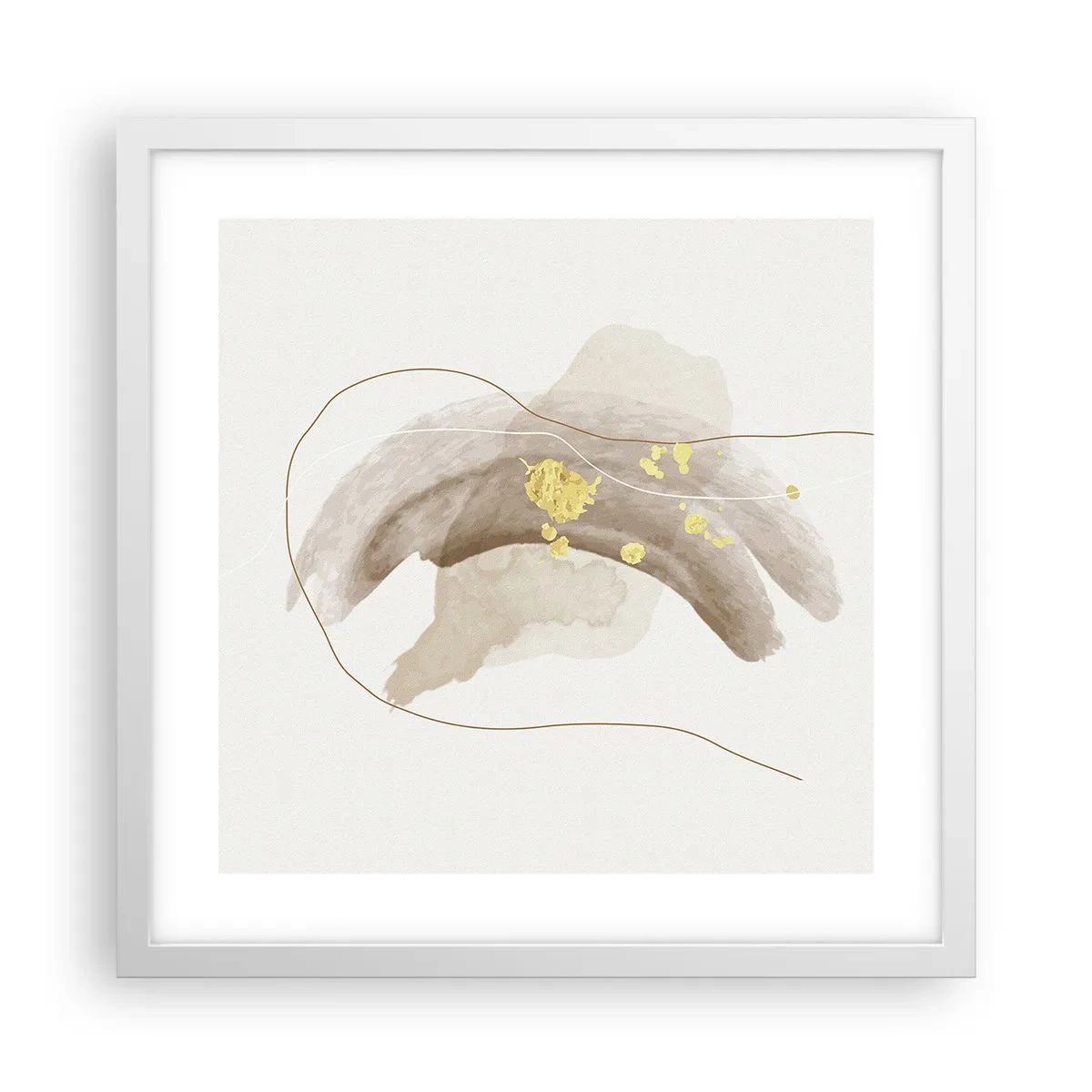 Plakat i hvid ramme - Mødt i rummet - 40x40 cm