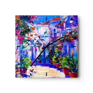 Vægur, Uret - Impression - Italiensk gade - 30x30 cm
