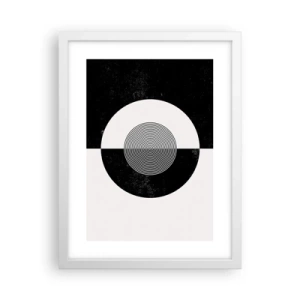 Plakat i hvid ramme - Harmoni i sort og hvidt - 30x40 cm