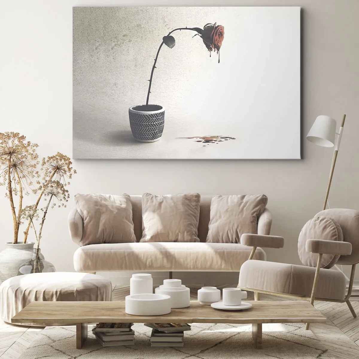 Lærredstryk - Billede på lærred - Rosa dolorosa - 120x80 cm