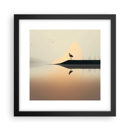 Plakat i sort ramme - Herre på søen - 30x30 cm