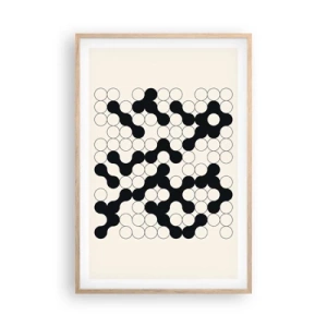 Plakat i ramme af lyst egetræ - Kinesisk spil - variation - 61x91 cm