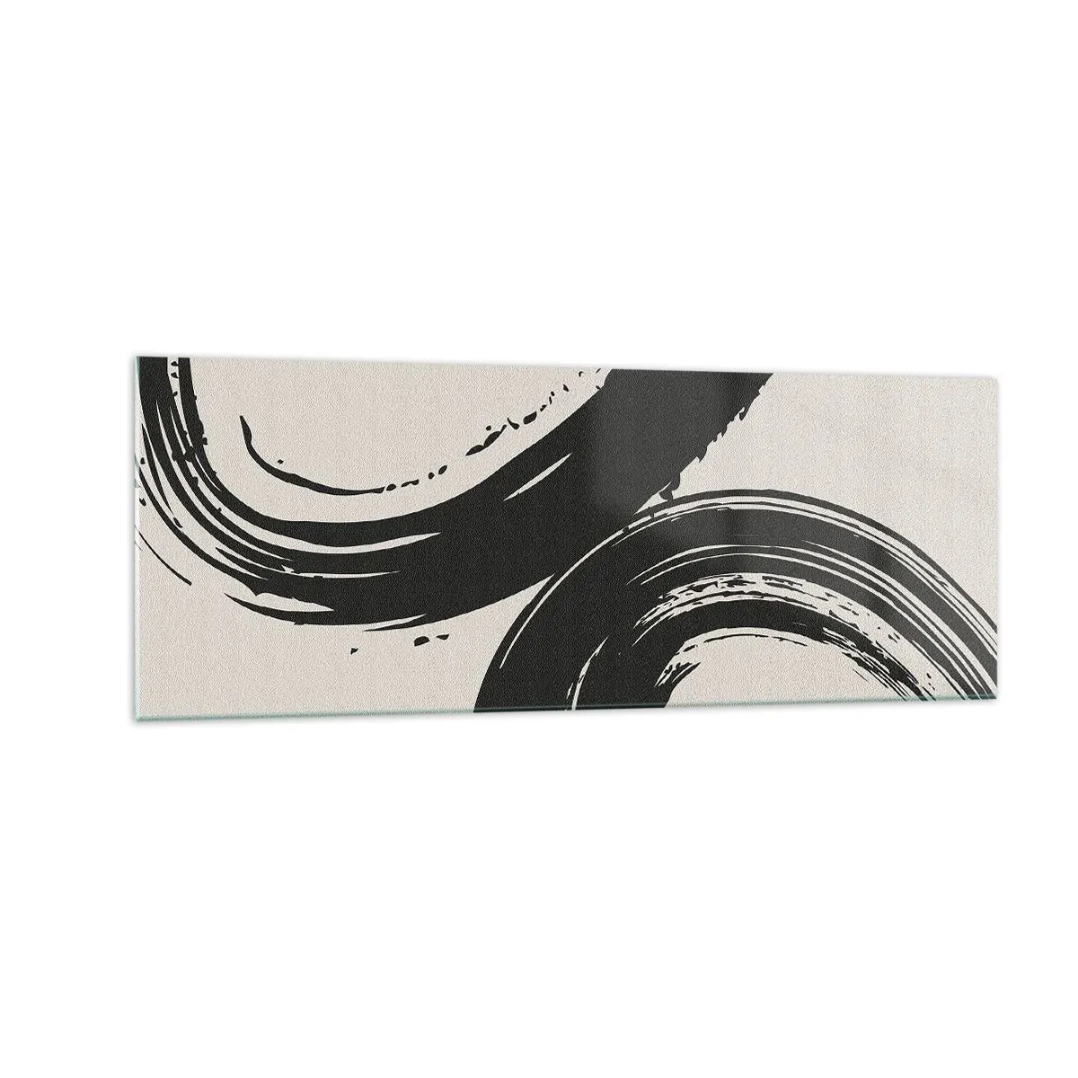 Billede på glas - Fejende og cirkulær - 140x50 cm