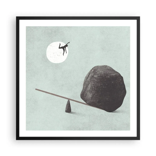 Plakat i sort ramme - En drøm går i opfyldelse - 60x60 cm