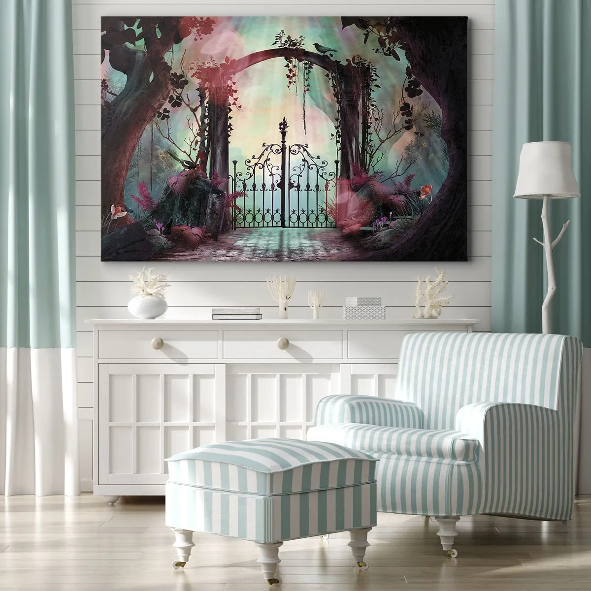 Lærredstryk - Billede på lærred - Hemmelig have - 100x70 cm