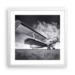 Plakat i hvid ramme - Den bevingede vandringsmand - 40x40 cm