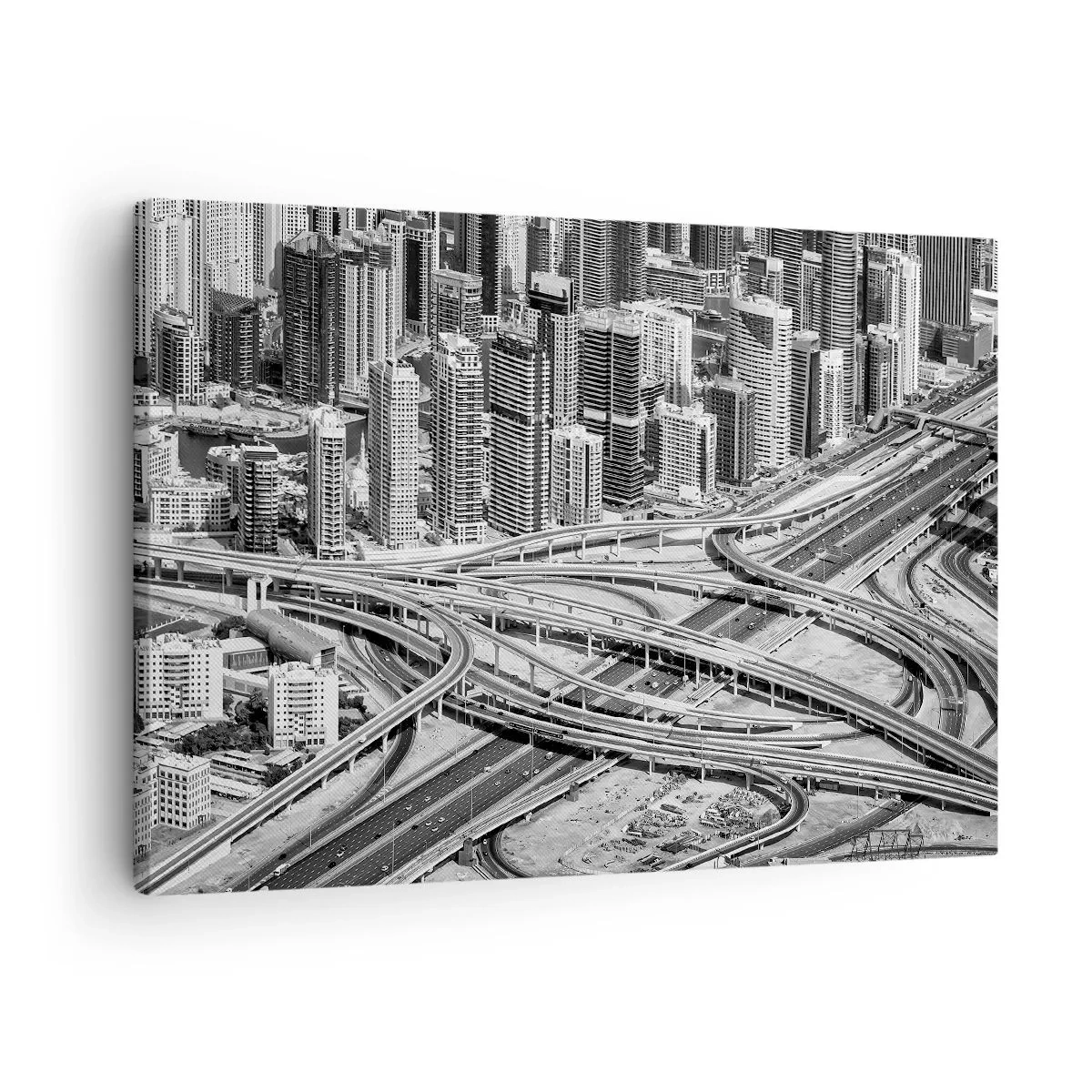 Lærredstryk - Billede på lærred - Et fugleperspektiv over Dubai - 70x50cm - Dubai - den umulige by - Moderne vægdekoration til stue og soveværelse ARTTOR