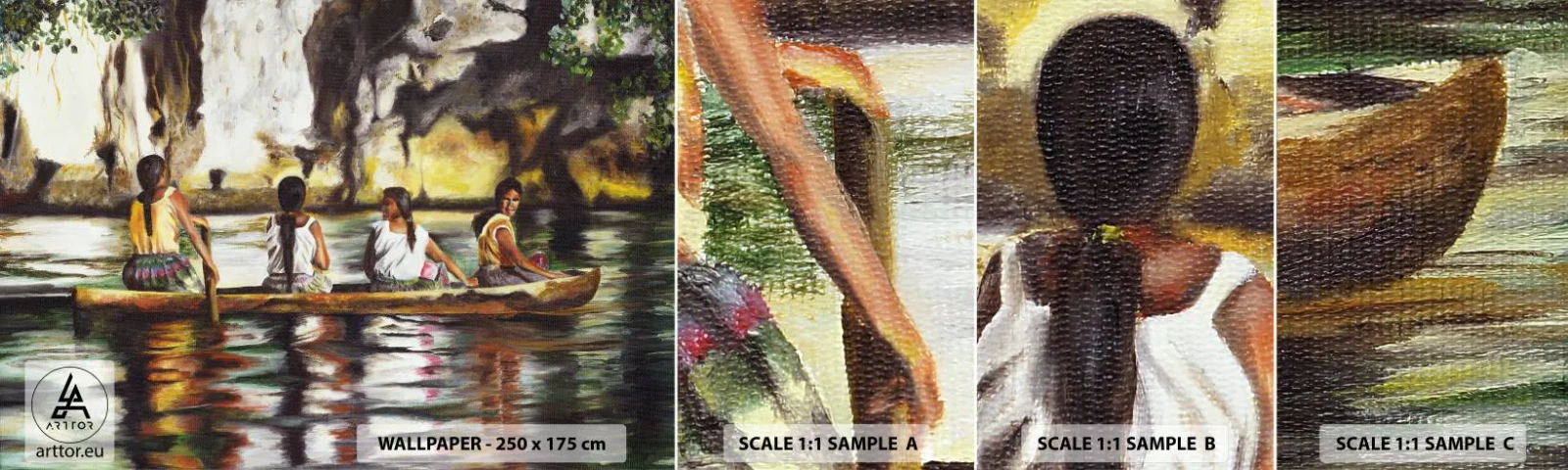 Fototapet Prøve Standard Eco - I et polynesisk paradis - Rejser, Landskab, flod - 100x30 cm