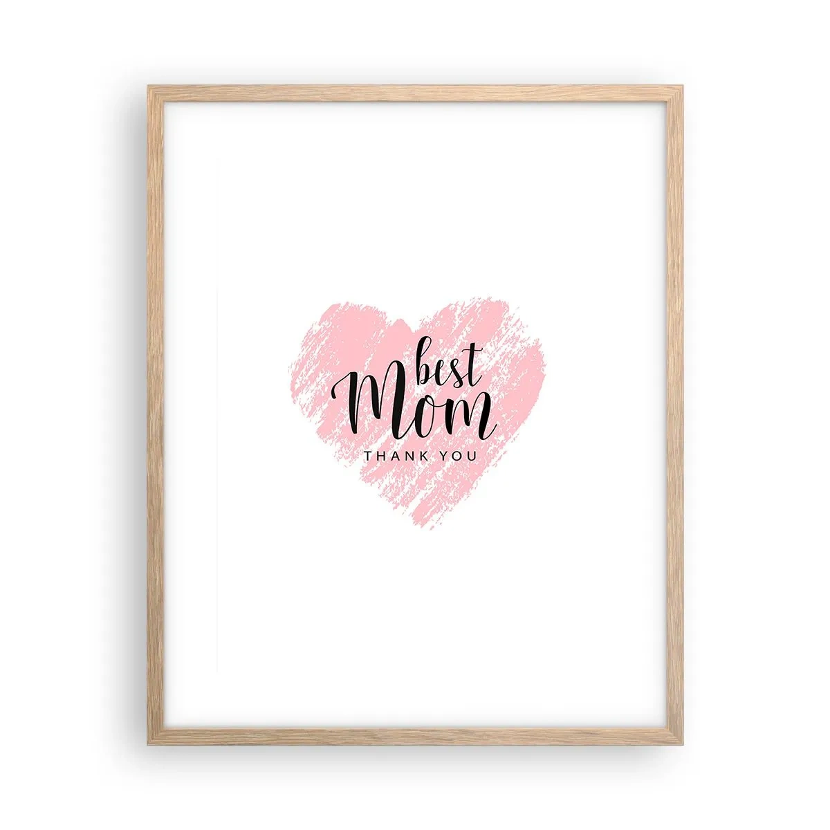 Plakat i ramme af lyst egetræ - Altid det rette øjeblik - 40x50 cm