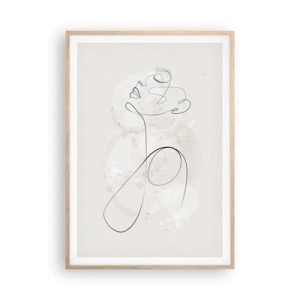 Plakat i ramme af lyst egetræ - Spiralen af skønhed - 70x100 cm