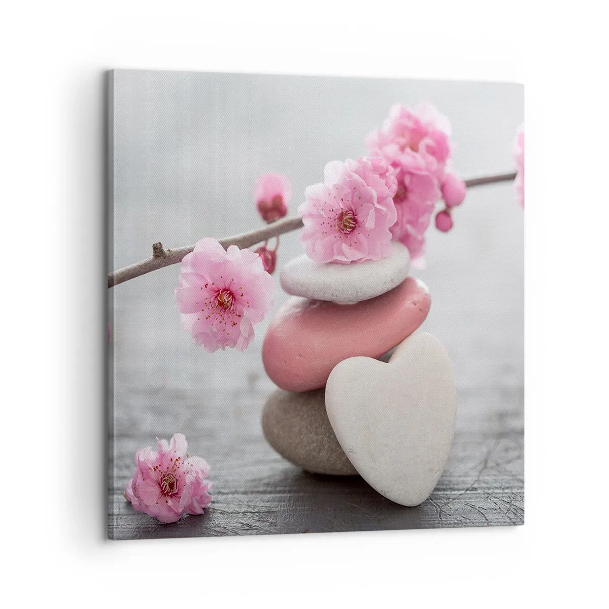 Lærredstryk - Billede på lærred - Kirsebærblomstens lyksalighed - 60x60 cm