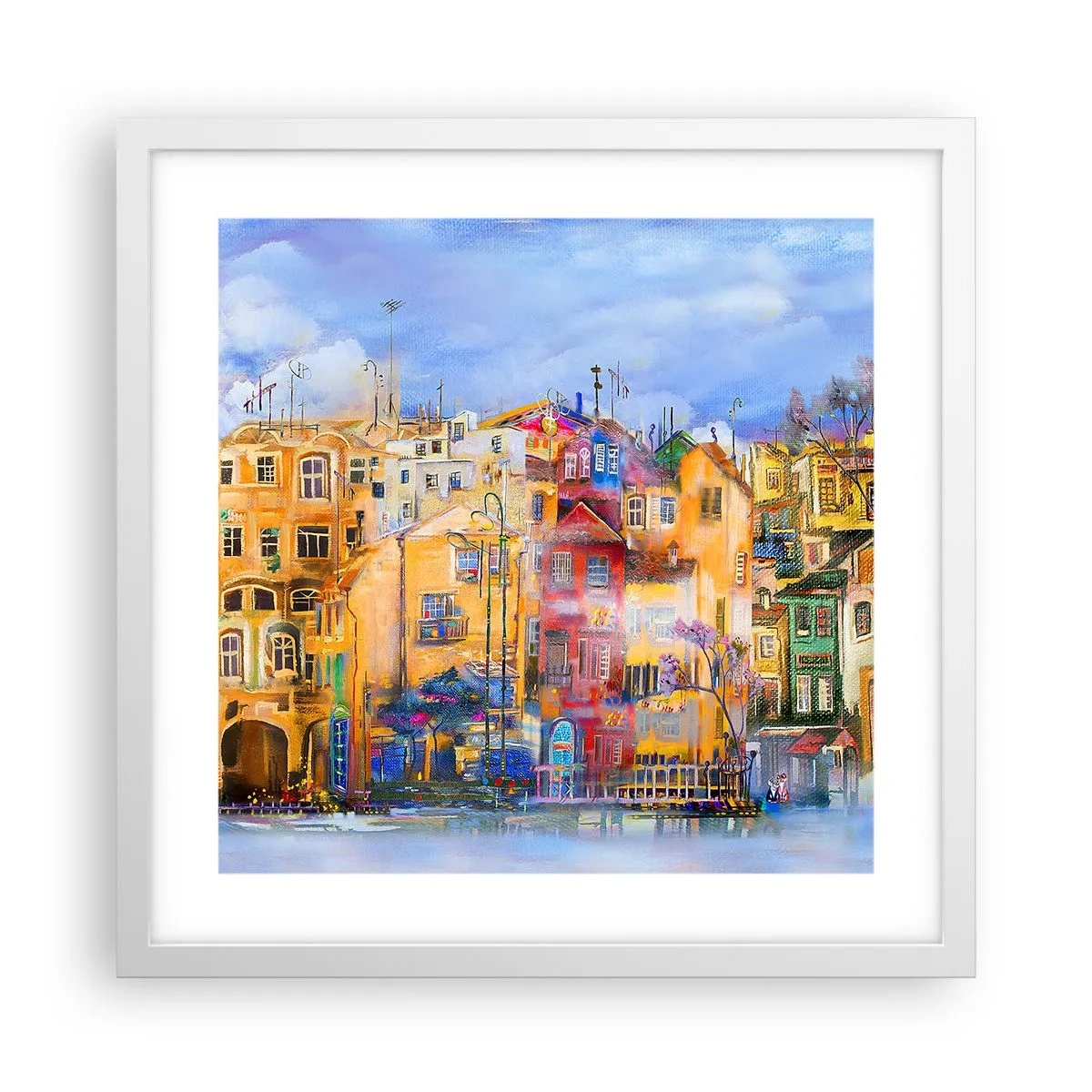 Plakat i hvid ramme - Vi er sammen - 40x40 cm