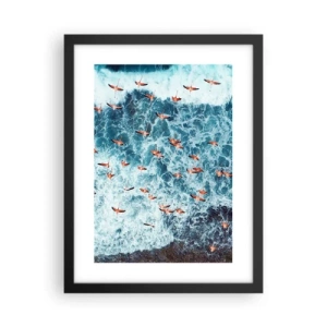 Plakat i sort ramme - Parade ved havet - 30x40 cm