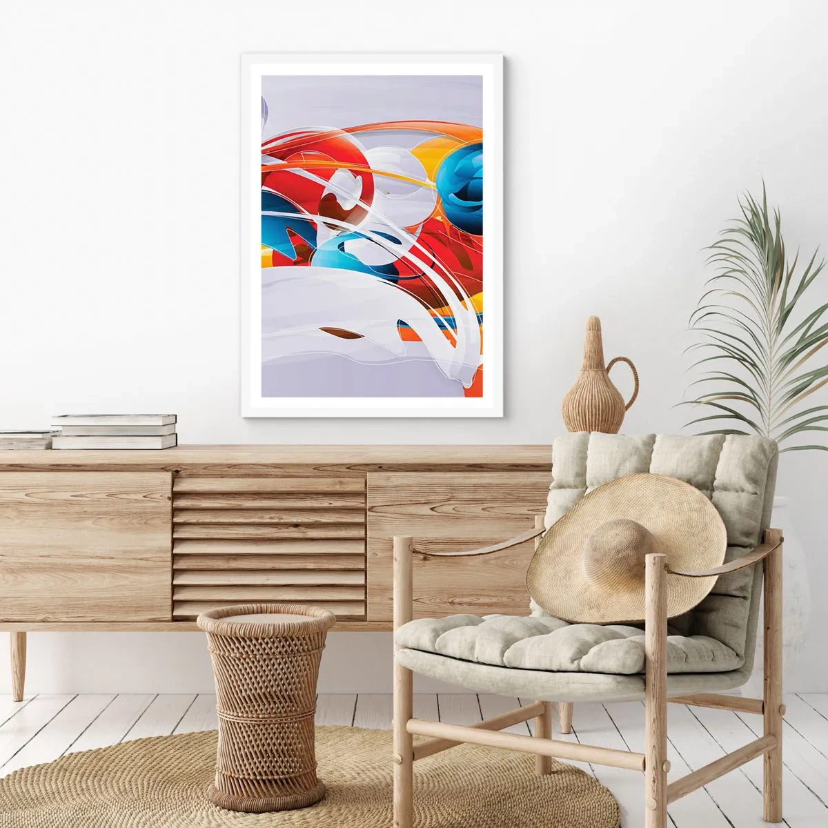 Plakat i hvid ramme - Elementernes dans - 30x40 cm