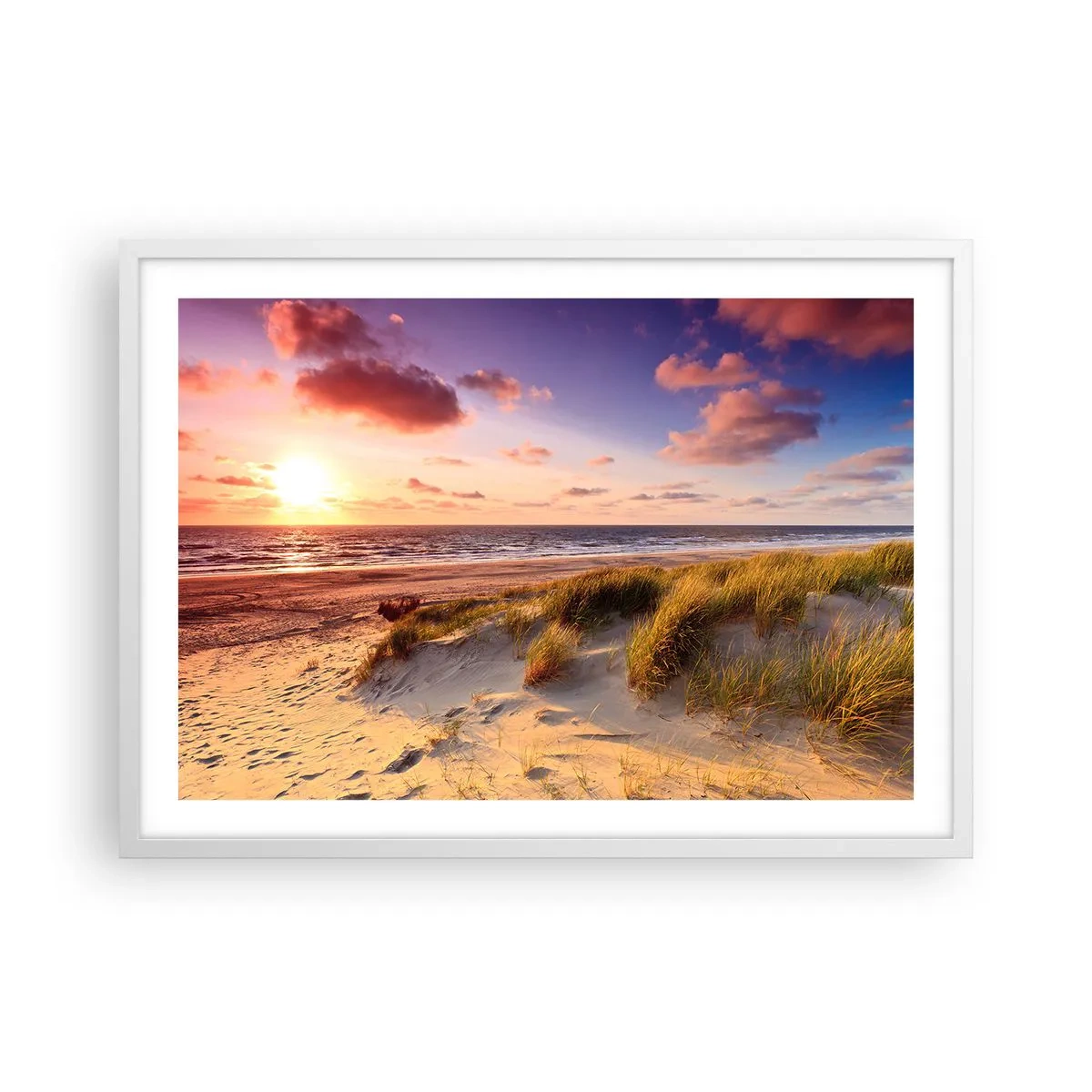 Plakat i hvid ramme - Luften dufter allerede af sommer - 70x50 cm