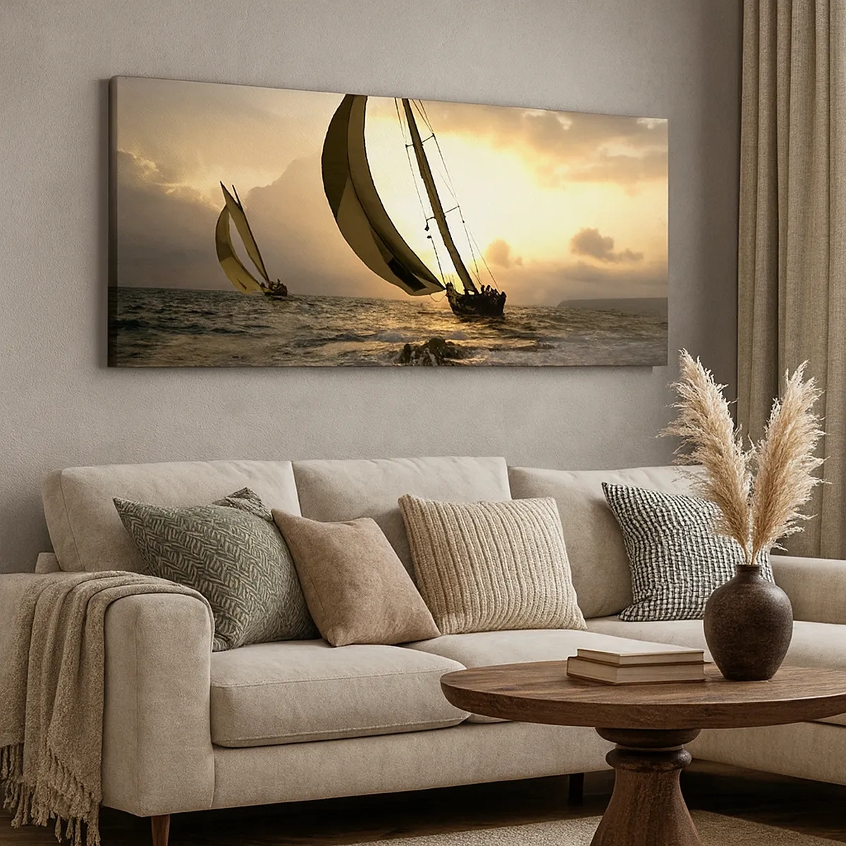 Lærredstryk - Billede på lærred - I medvind og modvind - 30x30 cm