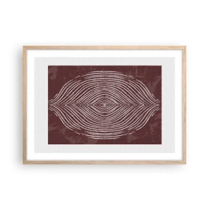 Plakat i ramme af lyst egetræ - Rummet taler - 70x50 cm