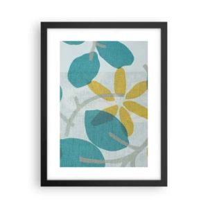 Plakat i sort ramme - Blandt azurblå blade - 30x40 cm