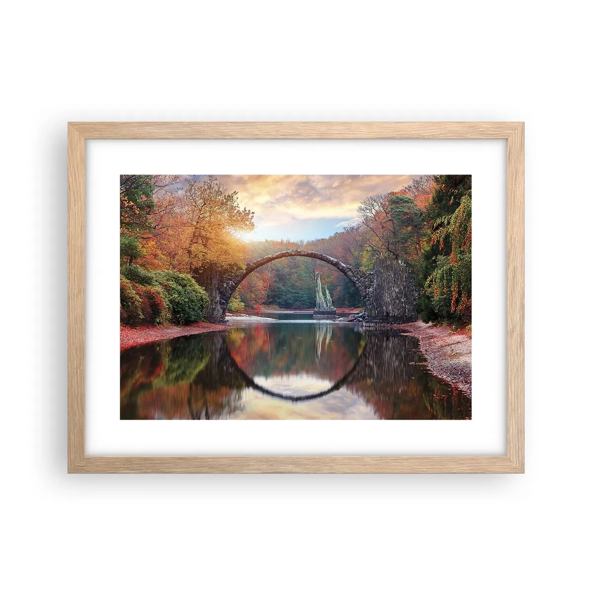 Plakat i ramme af lyst egetræ - På den anden side af spejlet - 40x30 cm