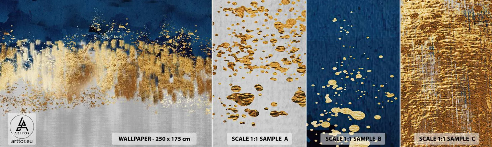 Fototapet Prøve Standard Eco - Moderne komposition med gnist - Stykke, Art Deco, Glamour - 100x30 cm