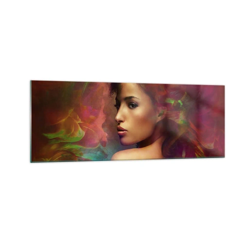 Billede på glas - Smukkere end en regnbue, sart som tåge - 140x50 cm