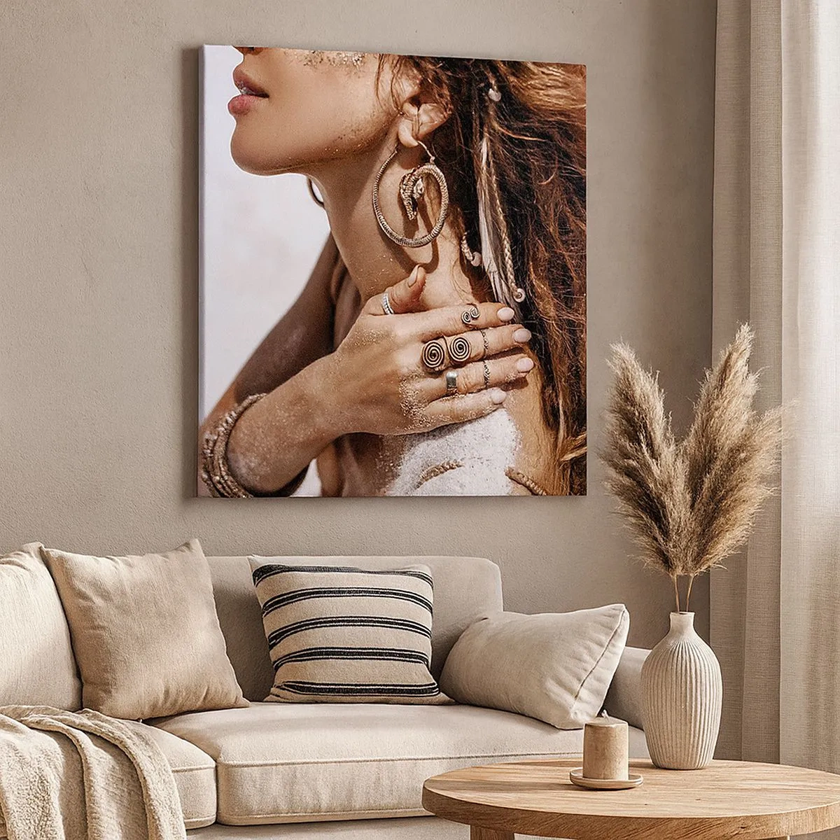 Lærredstryk - Billede på lærred - Dronning af den vilde strand - 30x30 cm