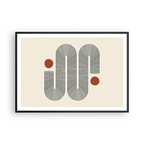 Plakat i sort ramme - Fra start til slut - 100x70 cm