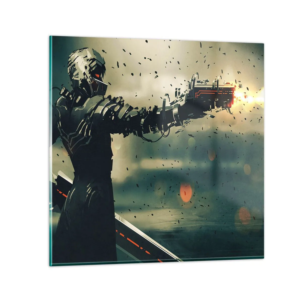Billede på glas - Dødeligt våben - din helt egen Terminator - 30x30 cm