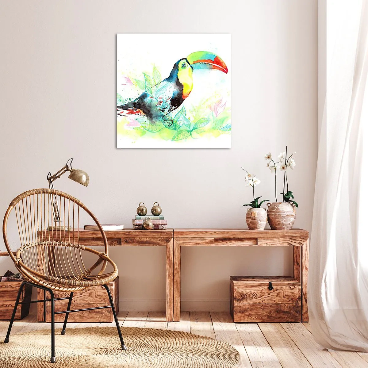 Lærredstryk - Billede på lærred - Farverig som Sydamerika - 30x30 cm