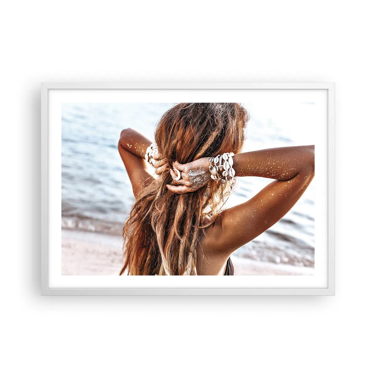 Plakat i hvid ramme - Søster af vand og solskin - 70x50 cm