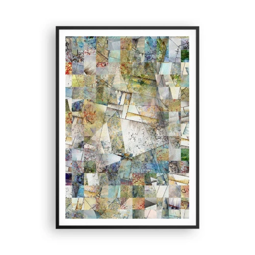 Plakat i sort ramme - Geometrisk ommøblering - 70x100 cm