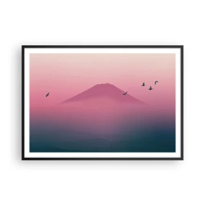 Plakat i sort ramme - Vandrer over skyerne - 100x70 cm