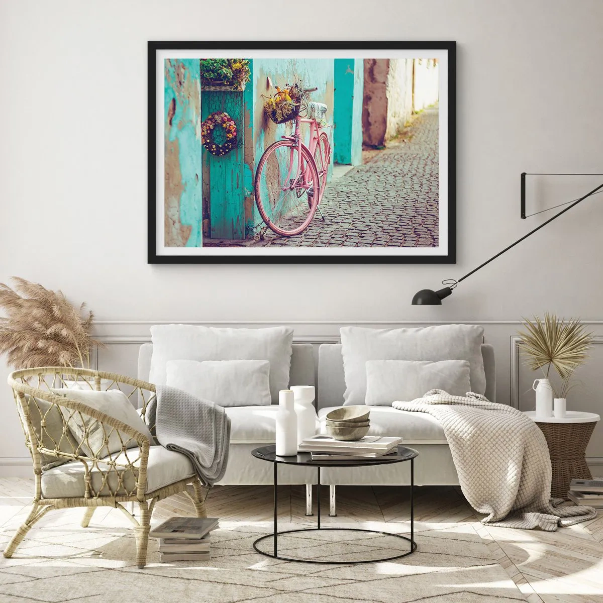 Plakat i sort ramme - Jeg vender tilbage om lidt - 70x50 cm
