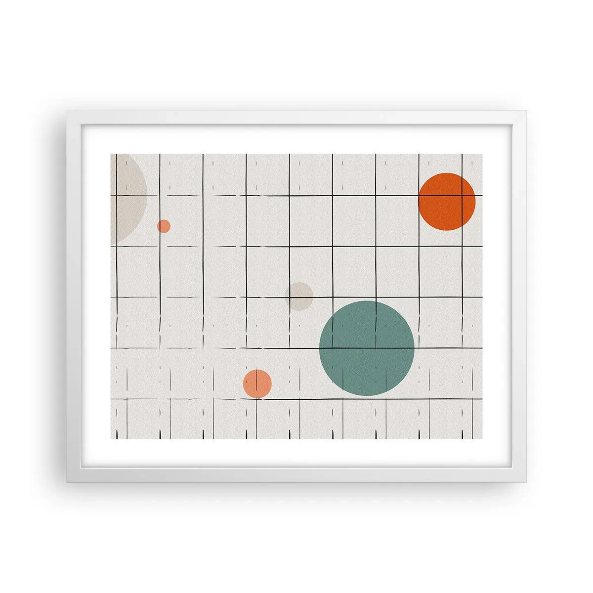 Plakat i hvid ramme - Fanget i en fælde. Os eller dem? - 50x40 cm