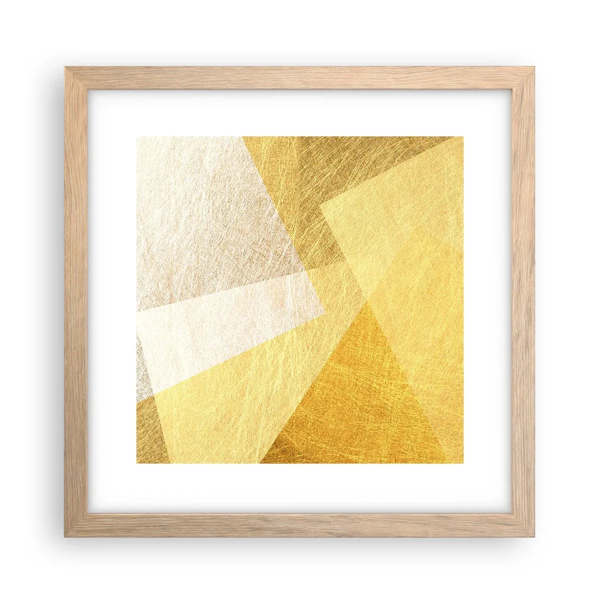 Plakat i ramme af lyst egetræ - Geometriens vejr - 30x30 cm