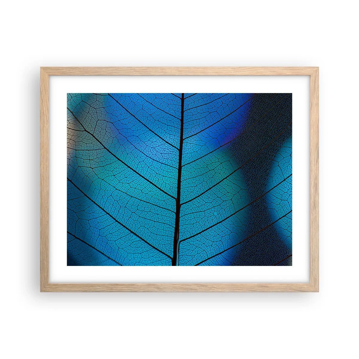 Plakat i ramme af lyst egetræ - Indviklet konstruktion - 50x40 cm