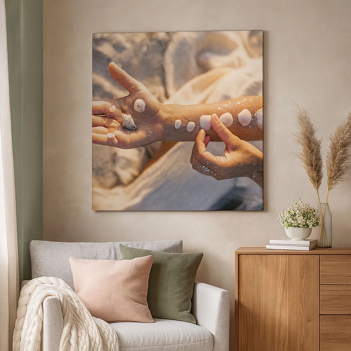 Lærredstryk - Billede på lærred - Skønhed inden for rækkevidde - 30x30 cm