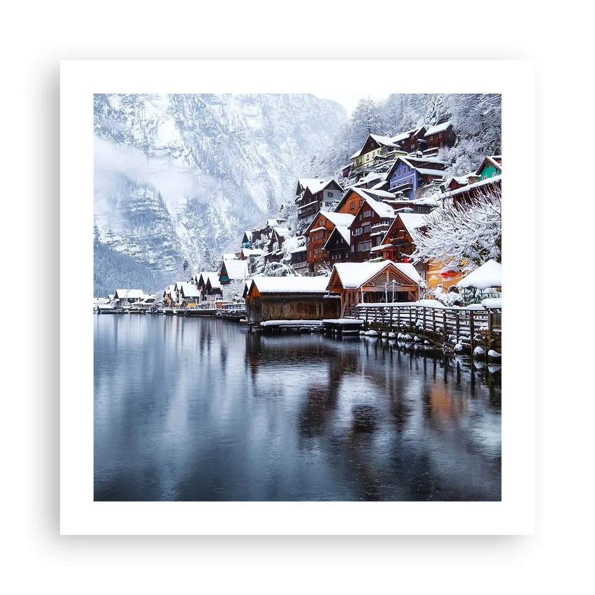 Plakat - I en vinterdekoration - 50x50 cm