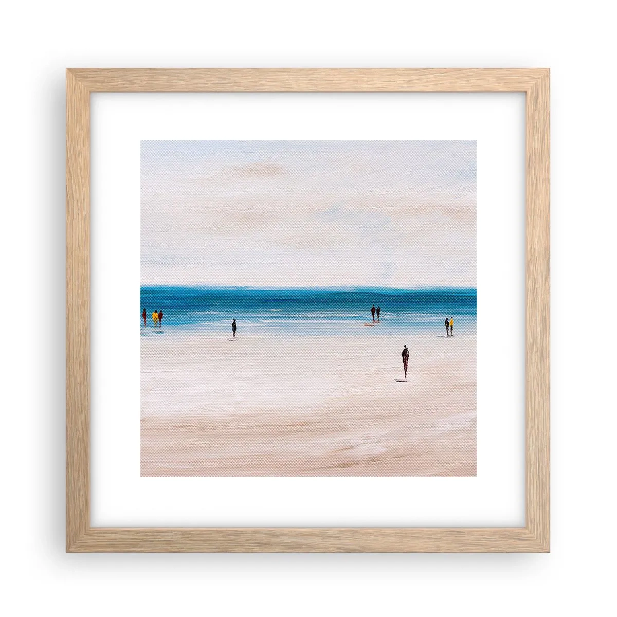 Plakat i ramme af lyst egetræ - Et naturligt behov - 30x30 cm