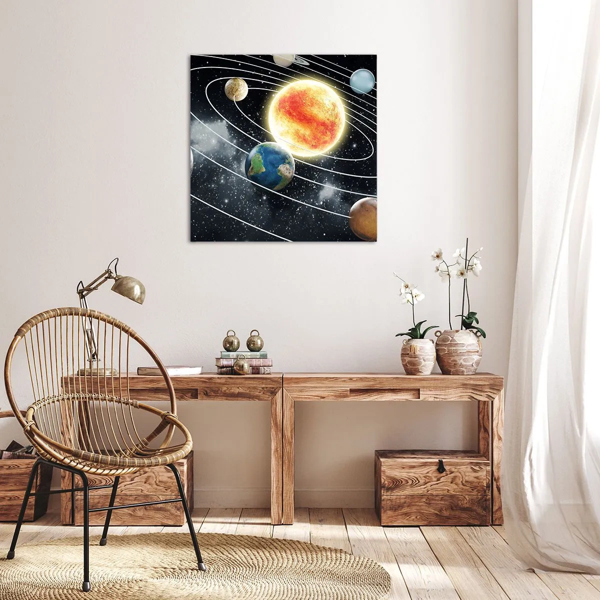 Lærredstryk - Billede på lærred - Kosmisk dans - 30x30 cm