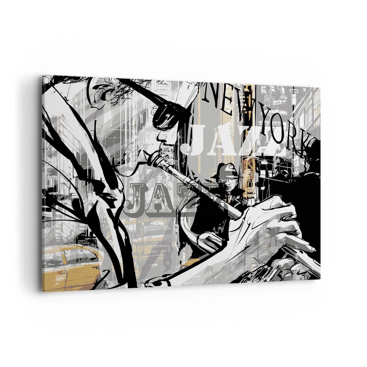 Lærredstryk - Billede på lærred - Til New Yorks rytme - 100x70 cm