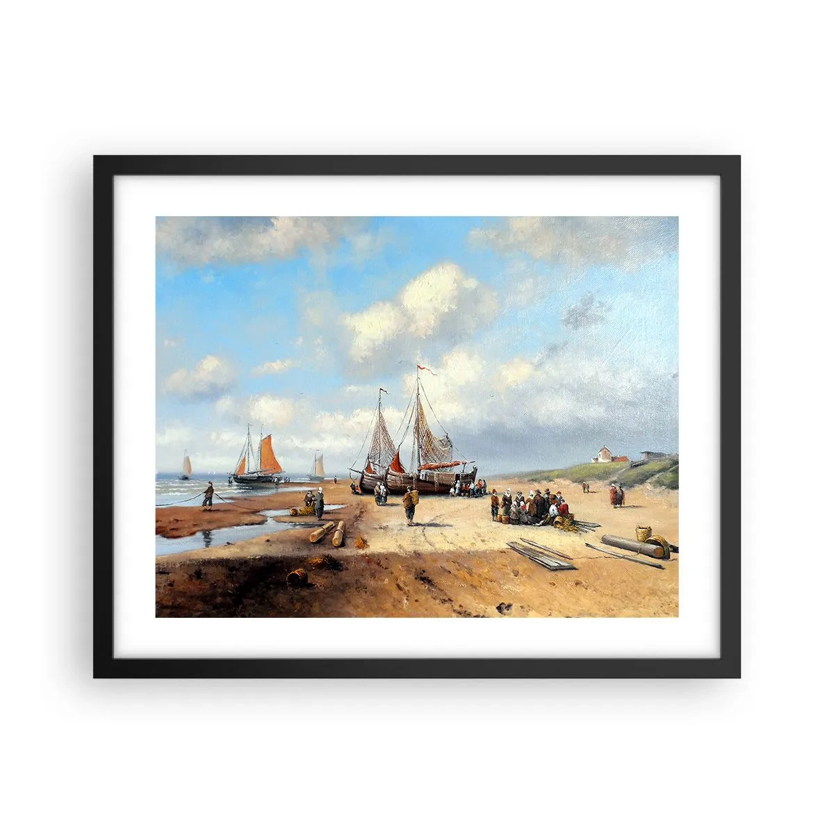 Plakat i sort ramme - Efter en vellykket fangst - 50x40 cm