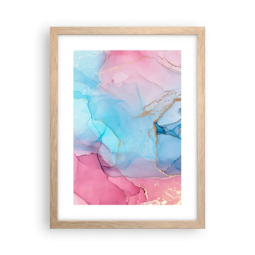 Plakat i ramme af lyst egetræ - Møde og gennemtrængning - 30x40 cm