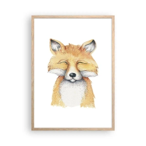 Plakat i ramme af lyst egetræ - Rævehumor - 50x70 cm