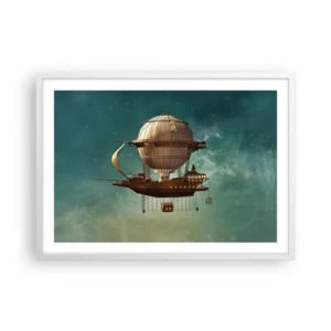 Plakat i hvid ramme - Jules Verne hilser - 70x50 cm