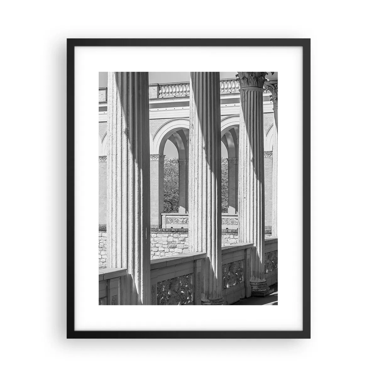 Plakat i sort ramme - Solrig arkade - 40x50 cm